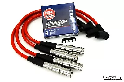 Vms Racing Red Ignition Wires Ngk Iridium Spark Plugs For 98-01 Vw Beetle 2.0l • $74.88