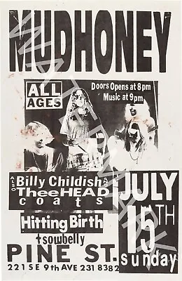 Mudhoney - Pine Street Theatre - 1990 Vintage Music Poster • $32.35