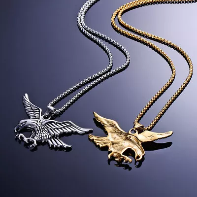 Men's Fashion Hiphop Eagle Pendant Necklace Long Chain 70 Cm / 27.6 In • $8.98