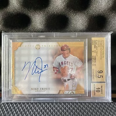 2015 Topps Tribute Mike Trout Auto Orange /75 #TA-MT BGS Gem Mint 9.5 AUTO 10 • $1000