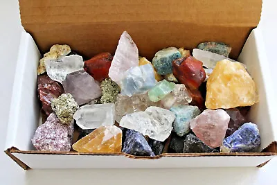 Bulk Crafters Collection 1/2 Lb Box Gems Crystals Natural Raw Mineral 250g Rocks • $10.95