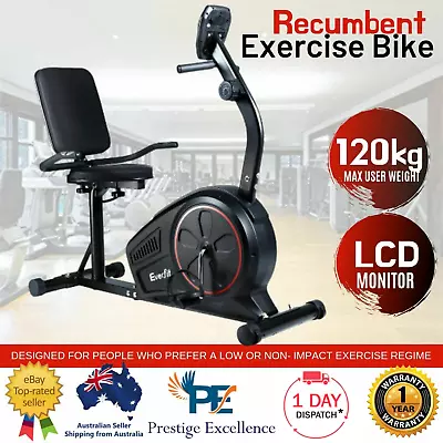 Recumbent Magnetic Exercise Bike Fitness Cycle 8 Levels Trainer Gym Equipment AU • $341.35