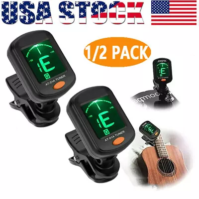 LCD Clip On Chromatic Acoustic Electric Guitar Bass Ukulele Banjo Violin Tuner • $5.88