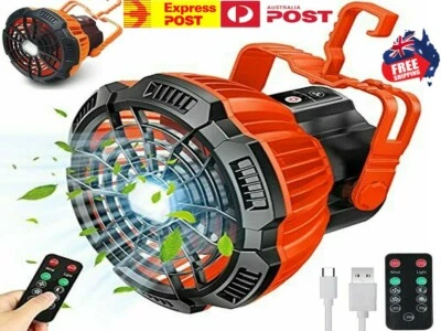 $34.95 • Buy Portable Camping Fan USB Ceiling Tent Fan LED Light Outdoor Tent Fan W/ Hook