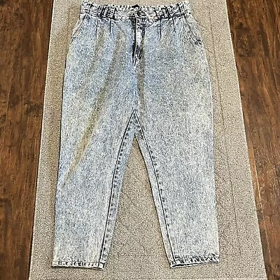 Vintage Gitano Jeans Womens 36/22W Acid Wash Denim High Elastic Waist Mom 80’s • $34.99