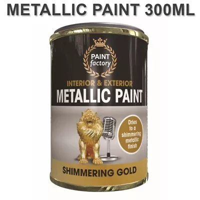 All Purpose Bright Metallic Gold Paint Quick Drying  Interior Exterior 300ML Tin • £5.89