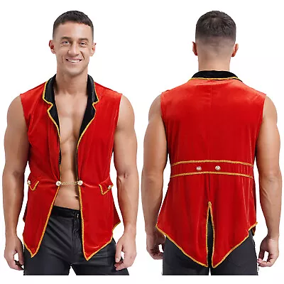 Mens Tailcoat Stage Circus Ringmaster Performance Costume Party Jacket Rave • $37.39