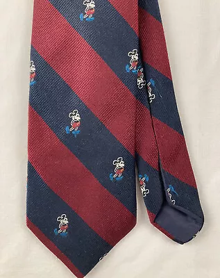 VTG Disney Mickey Mouse Cervantes MUSICAL Striped Men's Necktie Tie USA Made • $19.77