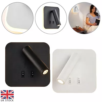 Led Wall Lamps Reading Strip Light Back Light Bedroom Sconce With Switch UK • £12.08