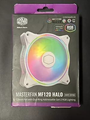 Cooler Master MasterFan MF140 Halo White Edition Duo-Ring Addressable Gen2 RGB • $26.99