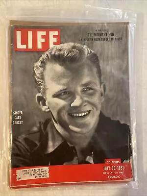 Vtg Life Magazine JULY 30 1951 Gary Crosby JOE WALCOTT -Flood Of 1951Great Ads! • $8