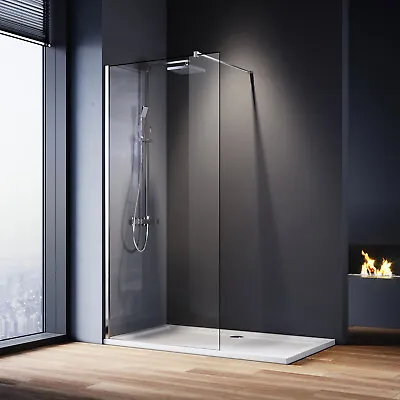 Walk In Shower Enclosure And Tray Wet Room Screen Panel 8mm NANO Glass Cubicle • £280.99