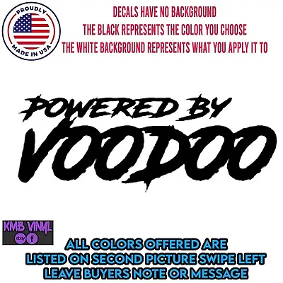 Car Window Decal Truck Outdoor Sticker Powered By Voodoo Cool Creepy V8 Motor • $3.90