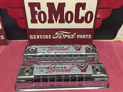 1955-1957 Ford Y-Block New Chrome Valve Covers (1957 Decals) 1954-1962 • $150
