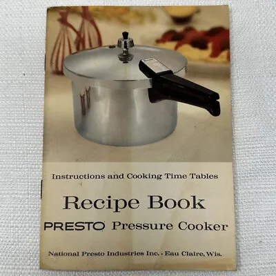 Vintage 1966 Presto Pressure Cooker Instructions Cooking Time Tables Recipe Book • $15.37
