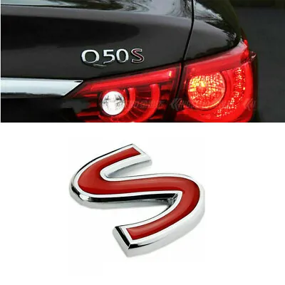 3D Metal Sport Red S Auto Emblem Trunk Lid Side Fender Badge Decal For Infiniti • $12.99