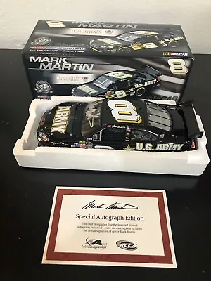 Mark Martin Autographed 1:24 Scale Diecast Army 1 Of 1000 Nascar Racing #8 • $79.99