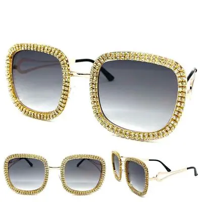 Classy Elegant Vintage Retro Style Bling SUNGLASSES Rose Gold Frame Rhinestones • $14.99