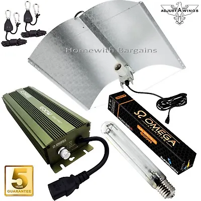 £109.85 • Buy 600w Dimmable Digital Ballast Grow Light Kit: Adjust-a-Wing Reflector, HPS Lamp