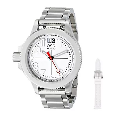 ESQ Movado Fusion White Dial Stainless Steel Ladies Swiss Quartz Watch 07101404 • $299