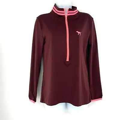 Victoria's Secret PINK Ultimate Half Zip Mockneck Sporty Gym Pullover Size M • $15