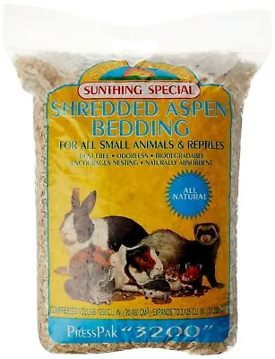 Sunseed Shredded Aspen Bedding 3200 Cubic Inches For Small Nesting And Burrow • $19.90