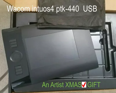 Wacom INTUOS4 PTK-440 Tablet With USB Cable & Wireless Grip Pen Mouse Nibs BOX • $148