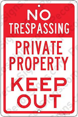 No Trespassing Private Property Keep Out Aluminum 8  X 12  Metal Sign Office USA • $11.90