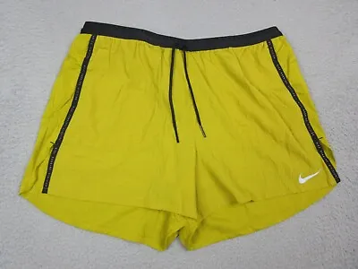 Nike Shorts Mens Extra Large Yellow Drawstring Running Packable Athletic 34X16 • $32.85