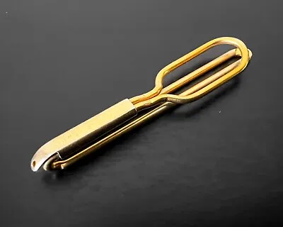 Vintage Gold Tone Pat Pend Swank Tie Bar Clip 2  (Missing Chain) • $4.75