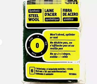 3m Steel Wool #0 Fine Grit Pads - 3m 10118 • $8.49