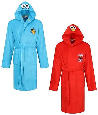 Mens Dressing Gown Sesame Street 3d Novelty Soft Fleece Hooded Gowns S-xxxl New • $25.25