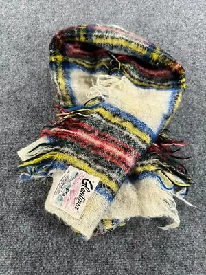 Vintage Glentana Womens Scarf Mohair Pile Wool Blend Plaid Scarf Scotland Made • $31.98