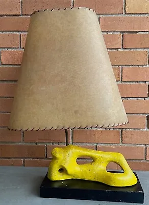 Rare Vintage 1950s Abstract Figural Lamp Fiberglass Shade MCM Henry Moore Style • $750