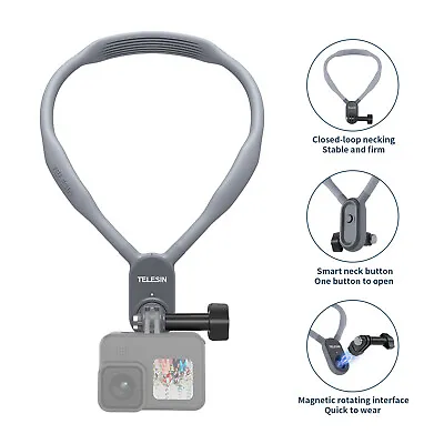 $34.99 • Buy TELESIN Magnetic Neck Hold Mount POV Quick Release Mount For GoPro Hero 11 10 9