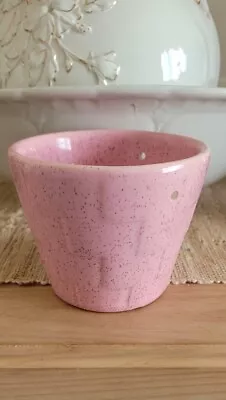 Vintage Speckled Pink USA Pottery 4 1/2  Hanging Flower Pot Or Planter • $24.50