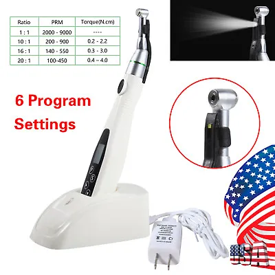 LED Dental Cordless Endo Reciprocating Motor 16:1 Handpiece Root Canal Treatment • $109.34