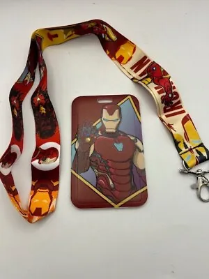Disney's IRON MAN Marvel Avengers Lanyard W Card Holder For Pins Tickets ID • $14.99