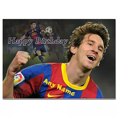 027; Personalised Birthday Card; Lionel Messi Football; For Any Age Name  • £3.99