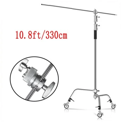 1PCS Studio Heavy Duty 11ft C Stand Light Century Boom Arm Grip Stainless Steel • $183