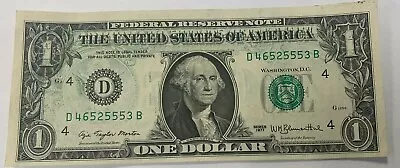 1977 $1 Wet Ink Transfer Offset Major Error One Dollar Uncirculated Note • $147.95