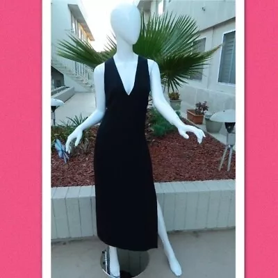 Versus Gianni Versace Dress  Black Sexyt Side Cutouts Midi Size 30/44 • $250