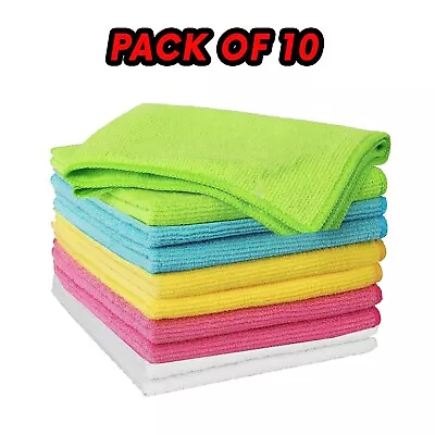 10pcs Soft Microfiber Absorbent Car Washing Cloths Kitchen Cleaning Rag Reusable • $12.95