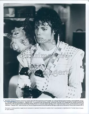 1986 Press Photo King Of Pop Michael Jackson & Fuzzball In Captain EO 1980s • $15