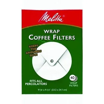 Melitta 627402 Wrap Coffee Filter Paper White 40 Count - 2 Packs • $8.95