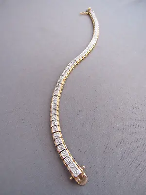 Vintage Ross Simons Gilted Sterling Diamond Serpentine Tennis Bracelet • $39.99