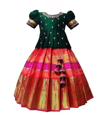 Indian Lehenga Choli Set For Kids Girls Dress South Indian Traditional • $68.94