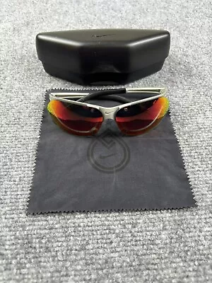 NIKE Sunglasses V6 808 Made In Japan Baseball Shades Silver Red Vintage • $150