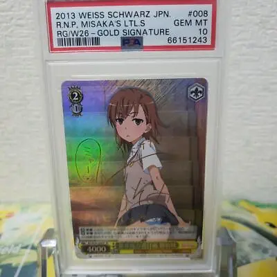 PSA10 Signed Weiss Schwarz Toaru Index Railgun S RG-W26-008SP SP Misaka Sister • $454.58