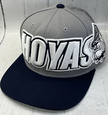 Hoyas Georgetown Big Script Wrap Around Snapback Mitchell And Ness Hat Preowned • $89.99